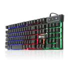 Teclado gamer Knup QWERTY português Brasil cor preto com luz RGB