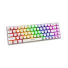 Teclado Gamer Mecânico Evolut Lumini LED, Layout 60%, Switch Azul, Transparente Eg217, ABNT2, Branco - EG217