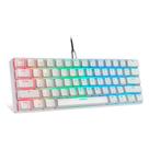 Teclado Gamer Motospeed, RGB, ABNT2, Branco, Switch Blue, USB Tipo-C, Branco - CK61 Teclado Gamer Motospeed, RGB, ABNT2, Branco, Switch Blue, USB Tipo-C, Branco - CK61