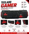 Teclado Gamer Nemesis Start 2.0 KG-03R 5+ USB Preto e Vermelho Ergonômico Alta Performance para PC Jogos