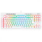 Teclado Gamer Óptico Redragon Magic Wand Pro Lunar White RGB Mecânico Switch Red Branco ABNT2