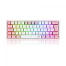 Teclado Gamer Redragon Fizz Rainbow K617-rgb-wp Rosa 60%