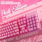 Teclado Gamer Rosa RGB Profissional Semi-Mecânico Fofinho Feminino Presente ABNT2 Precision Ozzix