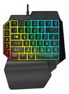 Teclado Gamer Uma Mão Knup Membrana RGB LED QWERTY Anti-Ghost