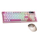 Teclado HP K500F sem fio RGB, 99 teclas, botão de volume, rosa
