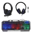 Teclado Iluminado Gamer M-888 Semi Mecânico Led Mais Fone Headset