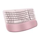Teclado Logitech Wave Keys Wireless - Ergonômico e Rosa
