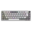 Teclado mecanico cinza e branco 65% pcyes mecka white ghost switch blue rainbow com fio
