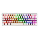 Teclado mecanico evolut tranparente 60% branco