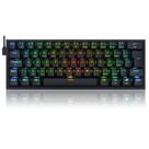 Teclado mecanico gamer fizz pro rgb switch brown redragon k616-rgb-b preto