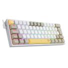 Teclado Mecânico Gamer Fizz Rgb Amarelo Branco e Cinza Swicht Marrom