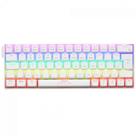 Teclado Mecânico Gamer Force One Atlas 60, RGB, Wireless, ABNT2, Layout 60%, Branco