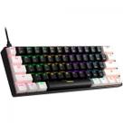 Teclado Mecânico Gamer Gamdias AURA GK2, RGB, Switch Brown, ABNT2, 60%, Black/White, AURA GK2 (ABNT2 / BROWN) BW
