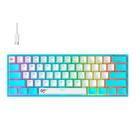 Teclado Mecânico Gamer Havit KB877L, RGB, USB, Branco e Azul