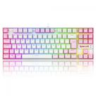 Teclado mecanico gamer kumara rgb switch blue redragon k552wp-rgb branco e rosa