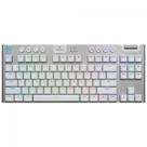 Teclado Mecânico Gamer Logitech G915 X TKL LightSpeed, RGB, Wireless/Bluetooth, Switch Brown, Low Profile, ANSI, Branco, 920-012732