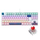 Teclado Mecânico Gamer Machenike K500B-B87 RGB, Switch RED, Layout 80%, Usb-C, Abnt2, Branco E Azul - REF JJ02GZ009