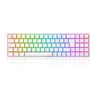 Teclado mecanico gamer pollux rgb switch blue redragon k628-rgb-w branco