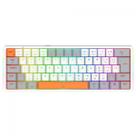 Teclado Mecânico Gamer Redragon Akali, RGB, USB, Switch Brown, ABNT2, 60%, Branco, Cinza e Laranja