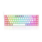 Teclado Mecânico Gamer Redragon Castor, RGB, Switch Blue, ABNT2, Branco e Rosa - K631WP-RGB (PT-BLUE)