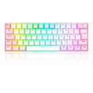 Teclado Mecânico Gamer Redragon Draconic Pro, RGB, Switch Brown, USB, Bluetooth, ABNT2, Branco e Rosa