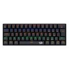 Teclado Mecânico Gamer Redragon Lakshmi K606R 60%, LEDRainbow,SwitchRedragonMKII,ABNT2, Preto - K606