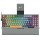 Teclado mecanico gamer redragon olaf rgb switch dust-proof brown k648gg-rgb cinza e laranja