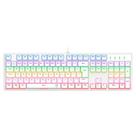 Teclado Mecânico Gamer T-Dagger Rebel, RGB, Full Size, Switch Dust-proof Marrom, USB, ABNT2, Branco - T-TGK328W-BR