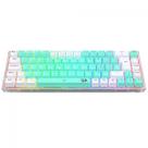 Teclado Mecanico Redragon Castor Pro, RGB, Switch Gentle Lime, Branco e Verde, K631RGB-PRO-GW-PT-GENTLE-LIME