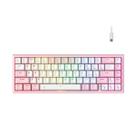 Teclado mecanico rise mode gm1 pro white and pink rgb switch outemu brown - rm-tcm-gm1p-wpbro