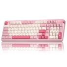 Teclado mecânico sem fio CORBOBO A98 RGB rosa com botão