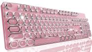 Teclado Mecânico Sem Fio SEUNKWANG TK950, 104 Teclas, Rosa