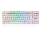 Teclado mecanico usb gamer aps tkl rgb switch blue redragon k607w-rgb branco