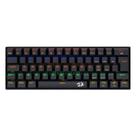 Teclado mecanico usb gamer lakshmi rainbow switch blue redragon k606r preto