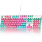 Teclado Mecânico Ussixchare V200 com Fio, RGB, Switch Vermelho, 104 Teclas