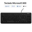 Teclado Microsoft 600 ABNT2 USB Original Preto Resistente Confortável PC Teclado Microsoft 600 ABNT2 USB Original Preto Resistente Confortável PC