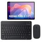 Teclado Mouse Bluetooth + Película Para Redmi Pad 2 11 Sem Fio Tablet Teclado Mouse Bluetooth + Película Para Redmi Pad 2 11 Sem Fio Tablet