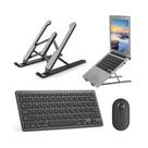 Teclado, Mouse Bluetooth, Suporte Preto P Notebook