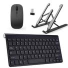 Teclado Mouse Slim e Suporte Preto para Notebook HP