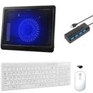 Teclado, Mouse, Suporte Cooler Hub 4 Notebook Samsung Branco