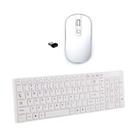 Teclado Mouse Wireless Branco Para Notebook