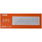 Teclado Multimidia com Fio OEX FLAT 104 Teclas TC300 Branco