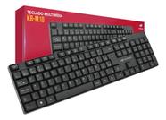 Teclado Multmídia Com Fio Usb Ergônomico ABNT2