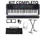 Teclado Musical Yamaha E283 Capa Pedal Suporte Fone