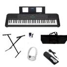 Teclado Musical Yamaha E283 Capa Pedal Suporte Fone