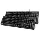 Teclado NPET K10V1 com fio de tamanho completo com 12 teclas multimídia