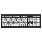 Teclado Nuklz N Magnus 325 sem fio com letras grandes preto e branco