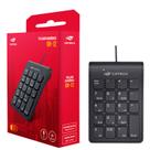 Teclado Numérico USB C3Tech KN-12BK, 19 Teclas Slim, Plug and Play, 12 Atalhos, Cabo 1,2MT - Preto