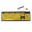Teclado para Baixa Visão Tecla Amarela Letra Grande Modelo Slim