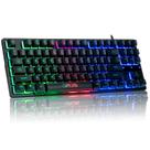Teclado para jogos CHONCHOW RGB retroiluminado USB compacto de 87 teclas